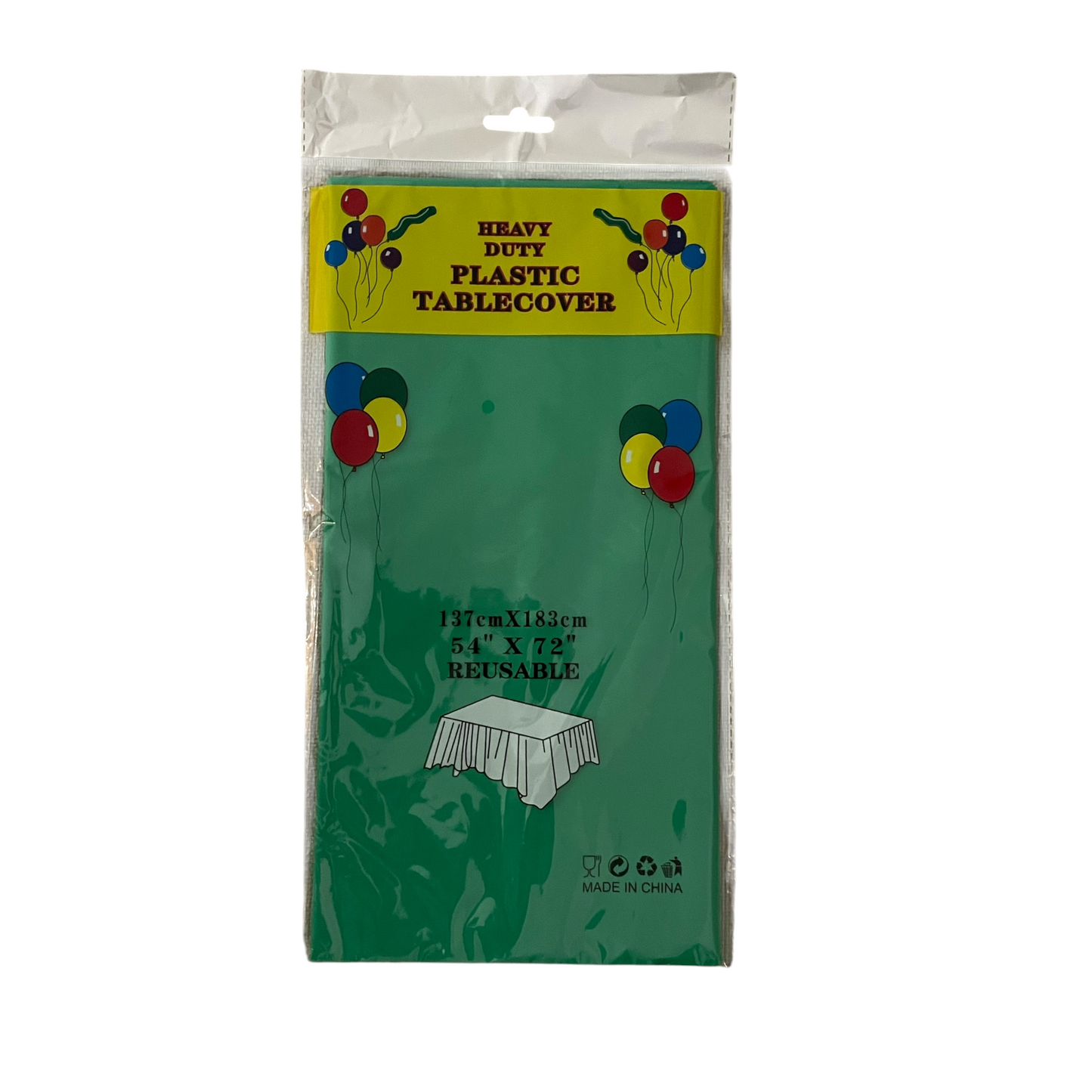 Dark Green Plastic Tablecover - 137*183cm