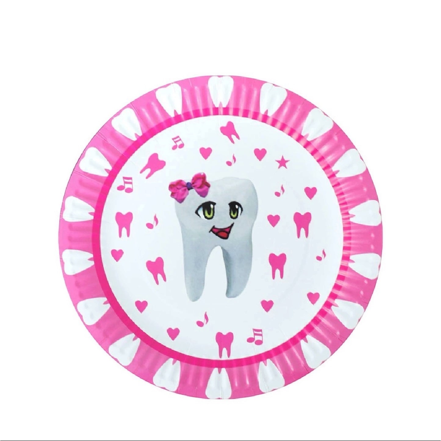 Pink First Tooth Big Plates - 10 Pcs