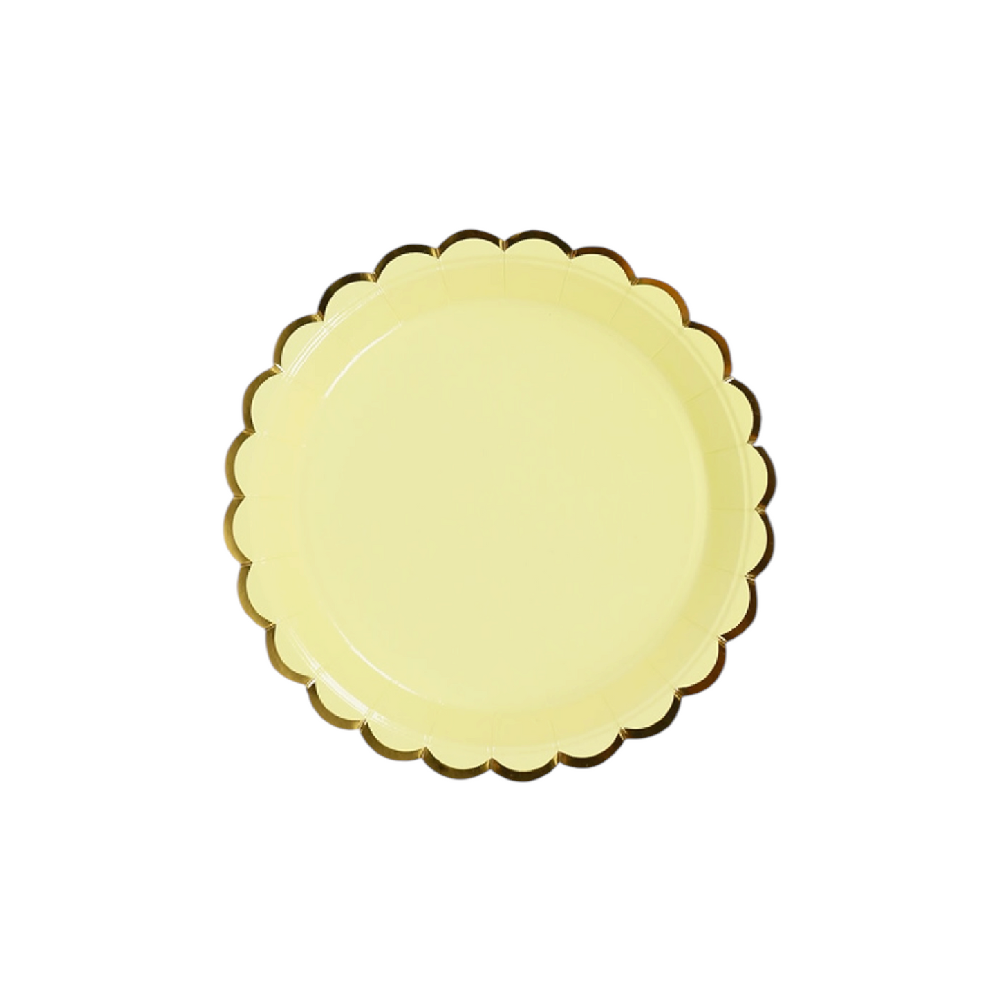 Yellow With Gold Big Plates - 10 Pcs
