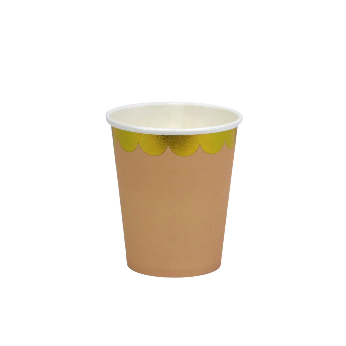 Peach With Gold Cups - 10 Pcs