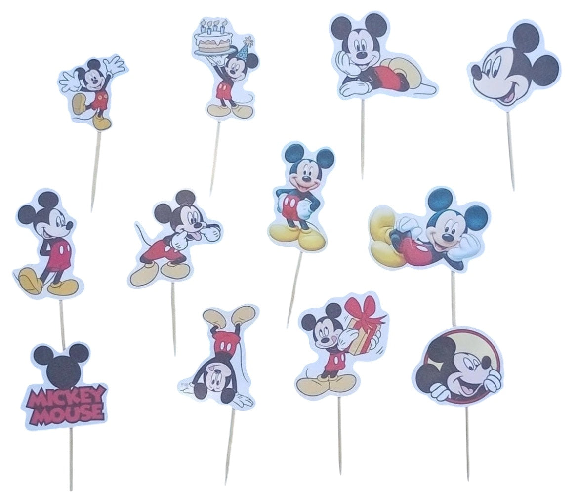 Mickey Mouse Cupcake Toppers - 24 Pcs