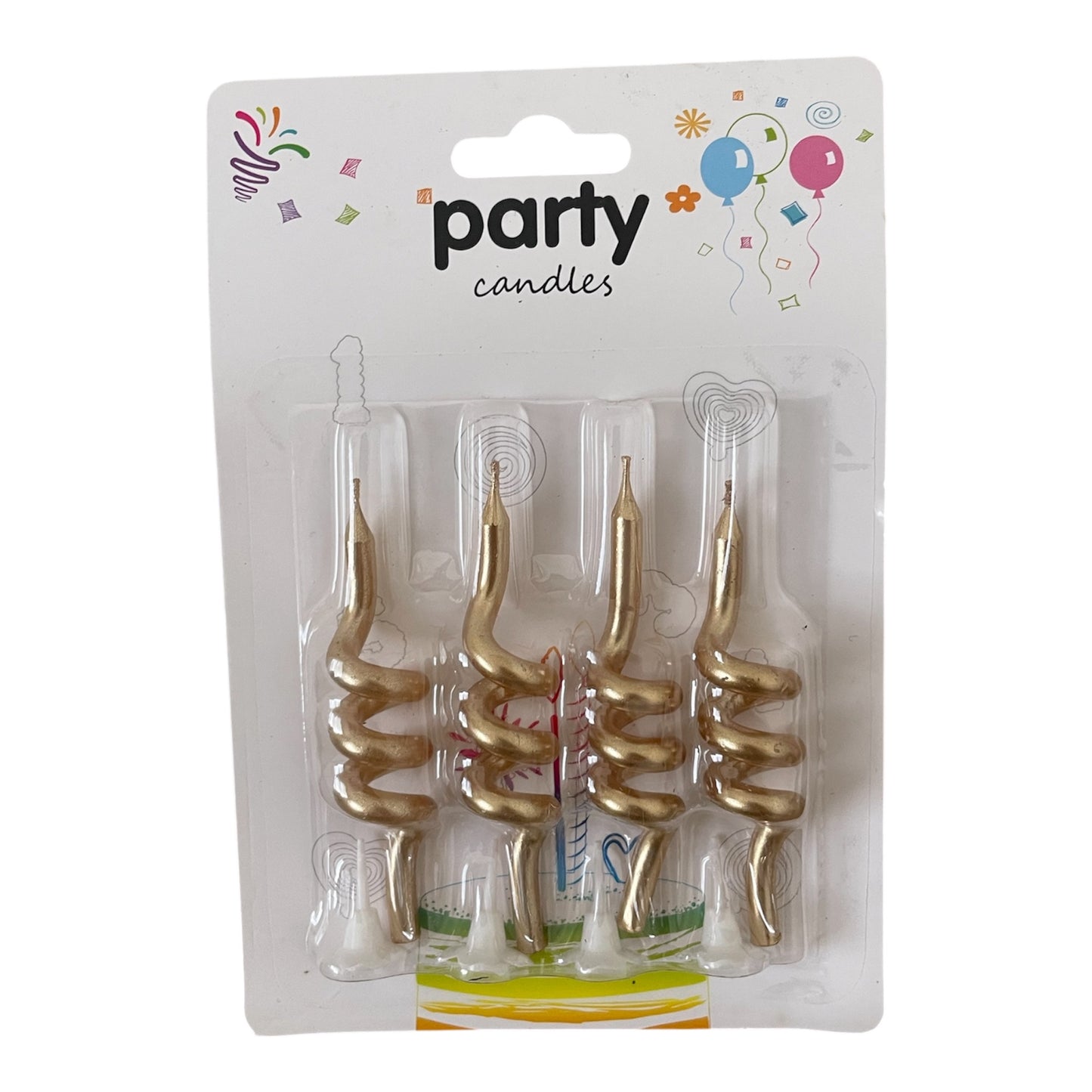Gold Spiral Candles - 4 Pcs
