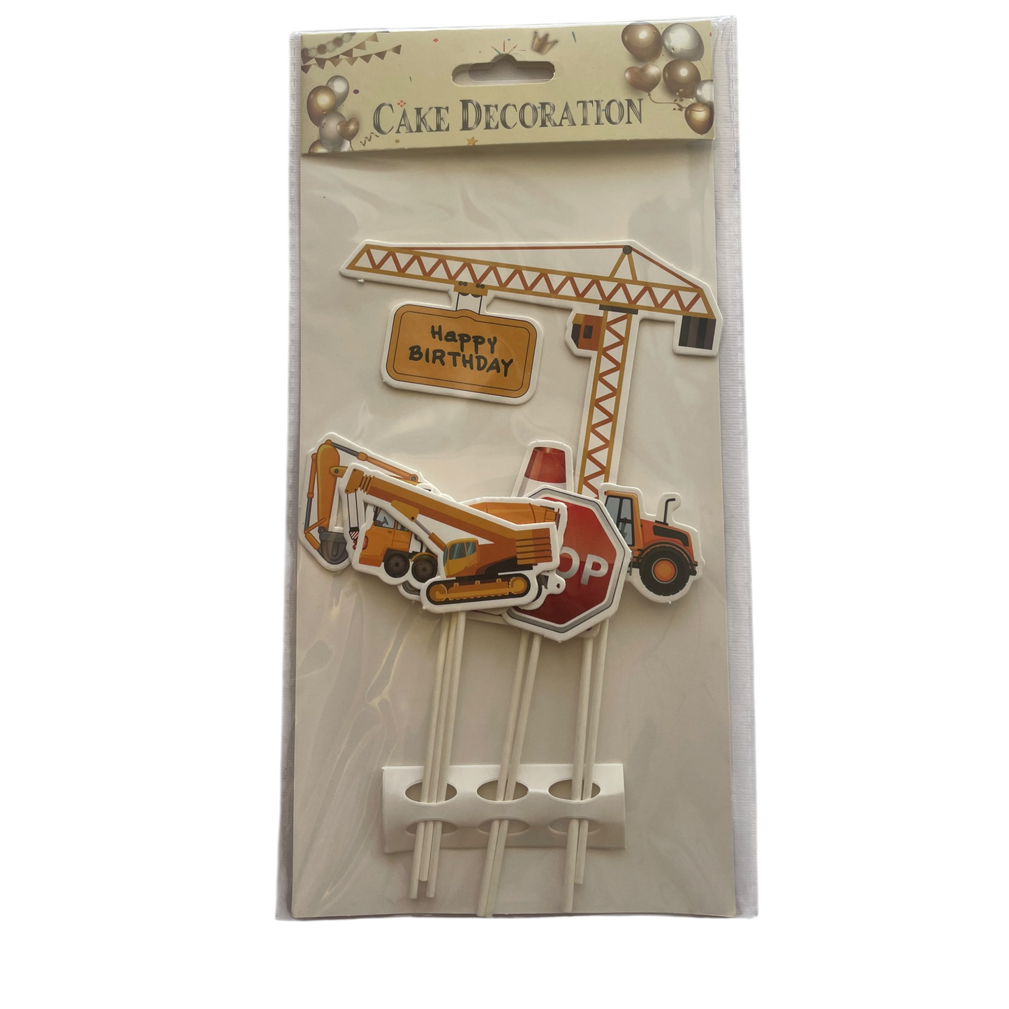 Construction Cake Toppers - 7 Pcs