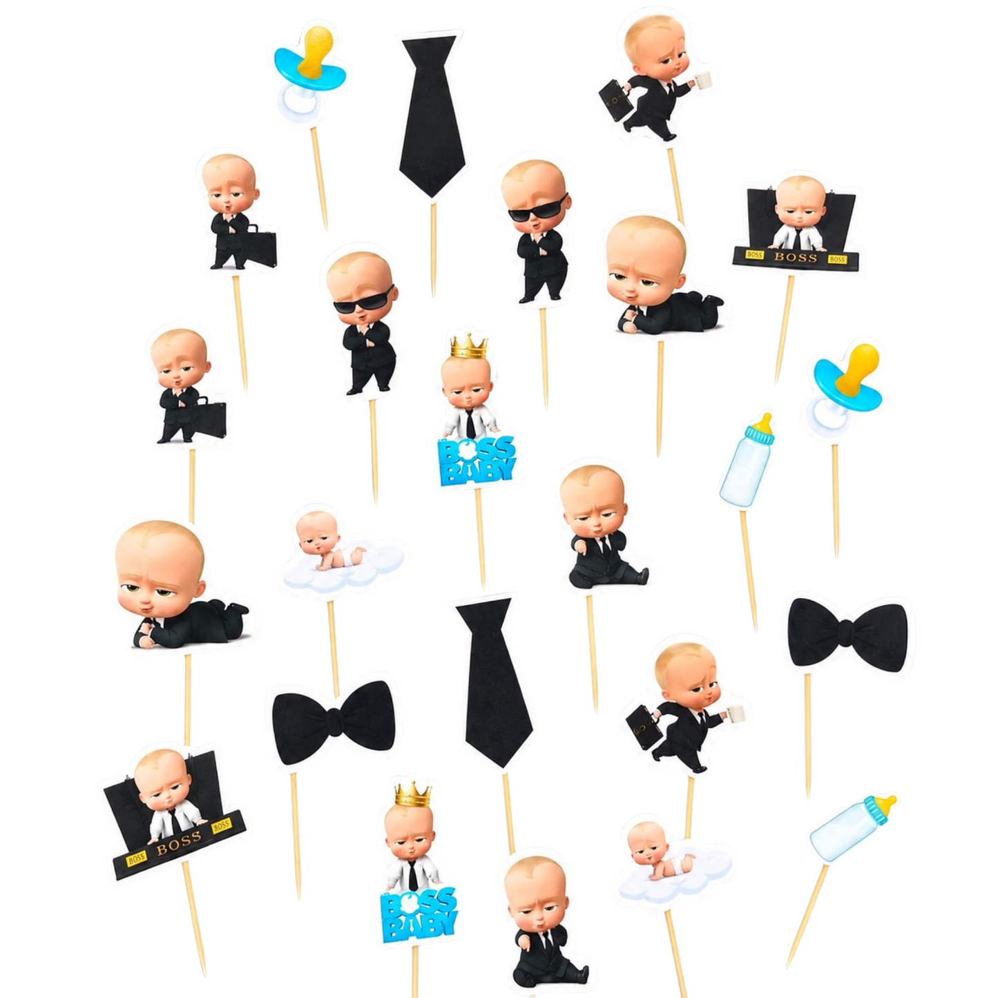 Baby Boss Cupcake Toppers - 24 Pcs