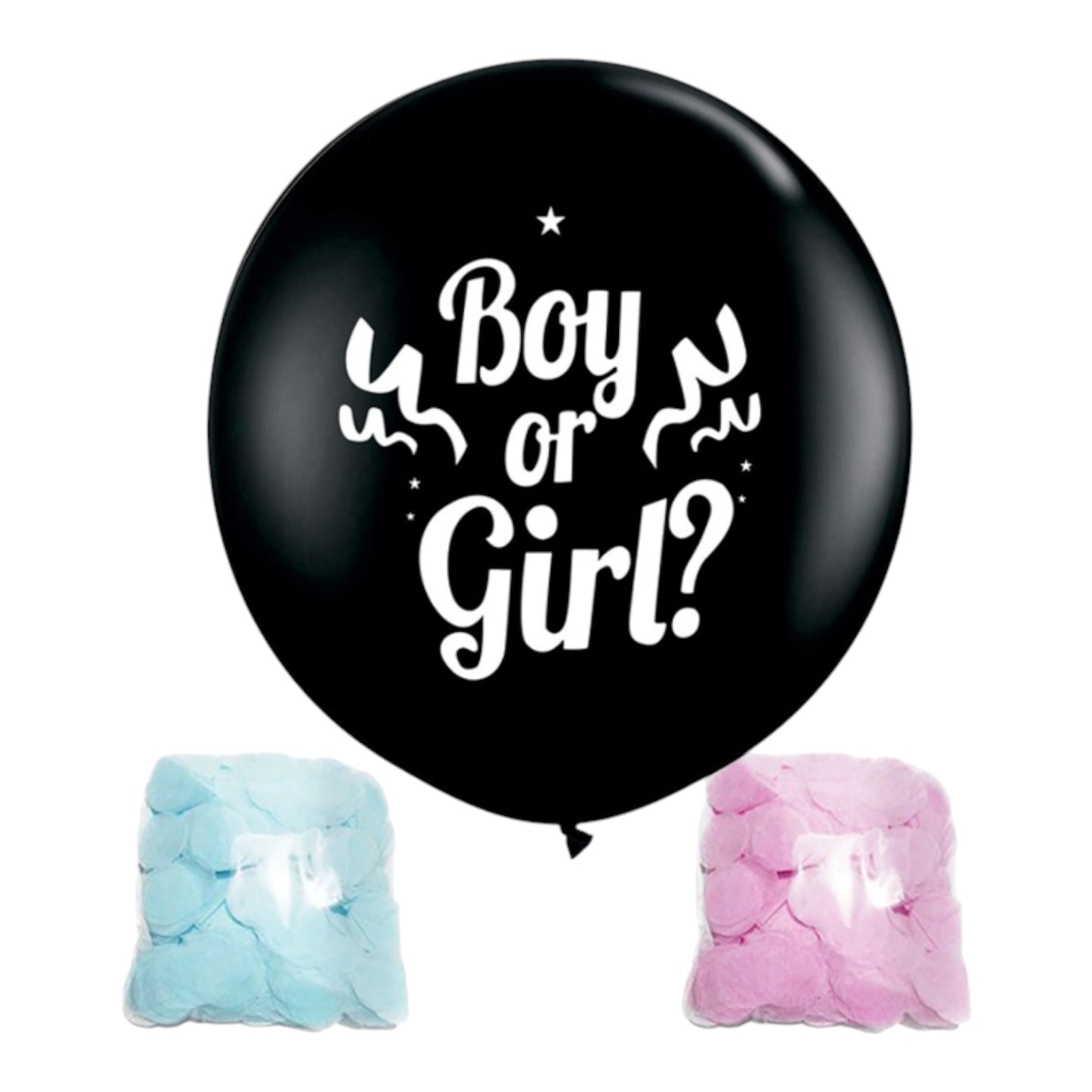 Gender Reveal Big Balloon - 32 Inch with confetti