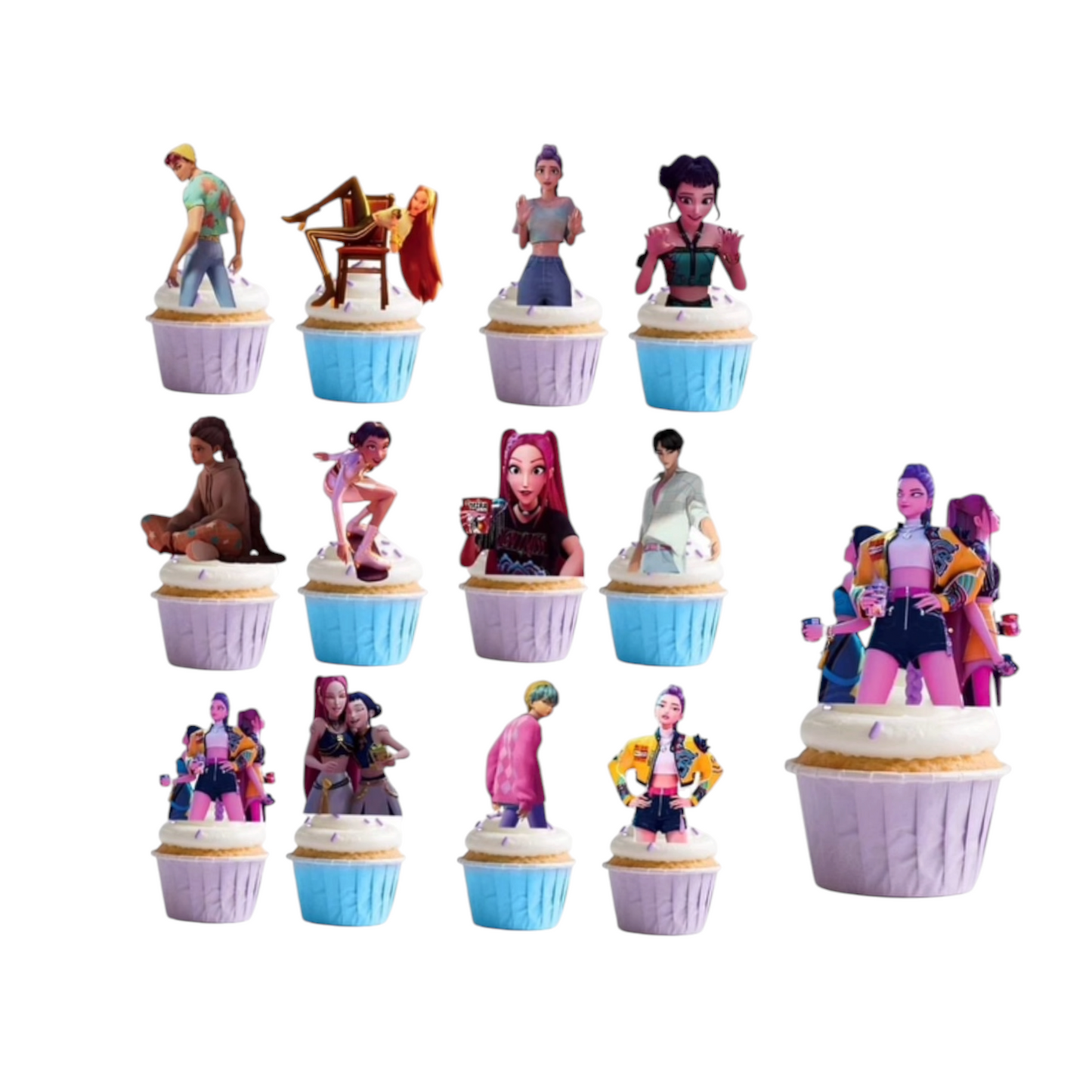 Kpop Cupcake Toppers - 24 Pcs