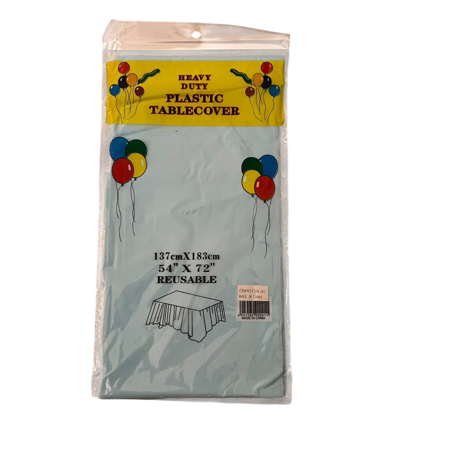 Light Blue Plastic Tablecover - 137*183cm