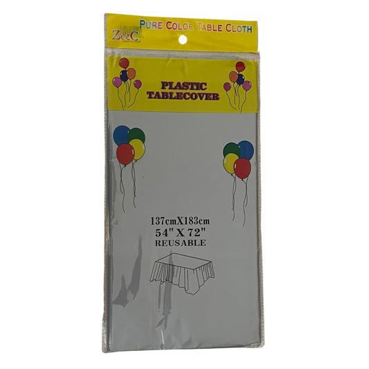 Light Grey Plastic Tablecover - 137*183cm