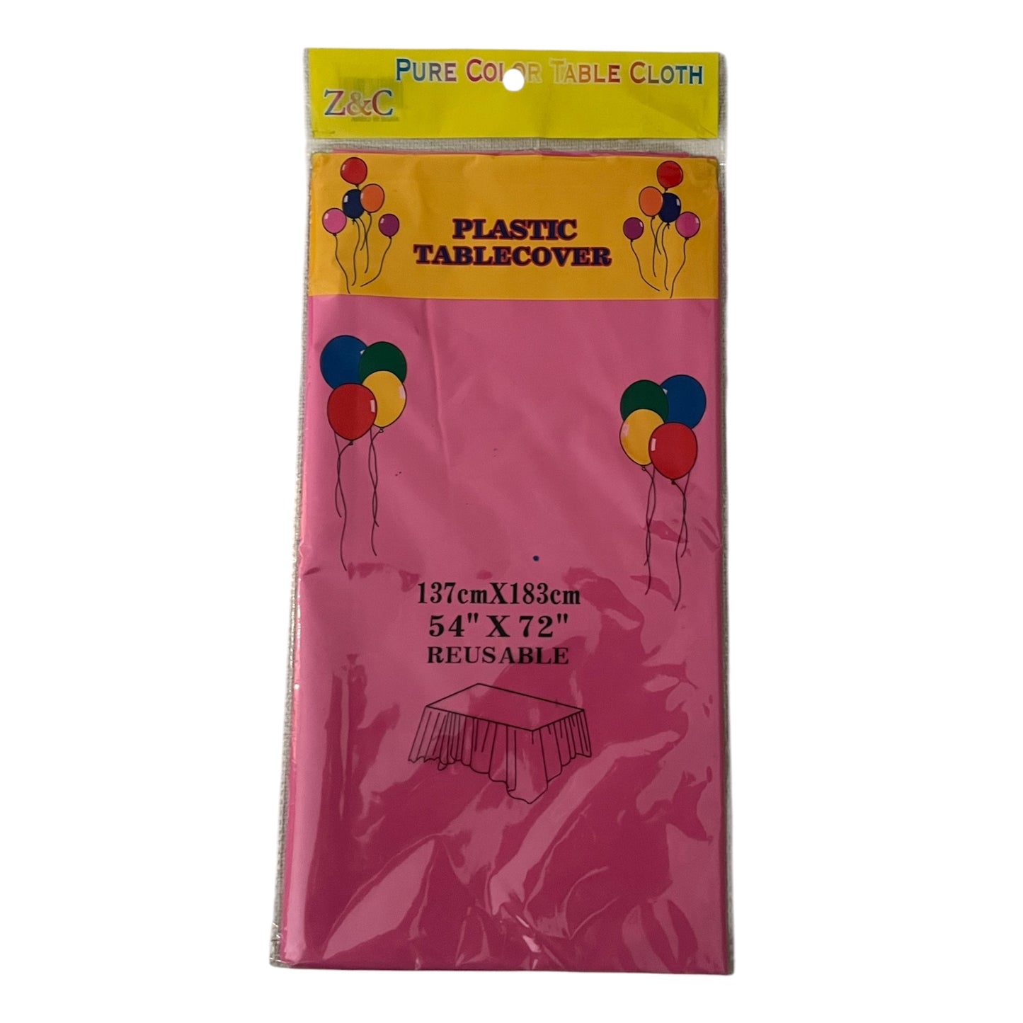 Dark Pink Plastic Tablecover - 137*183cm