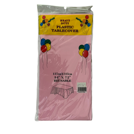 Light Pink Plastic Tablecover - 137*183cm