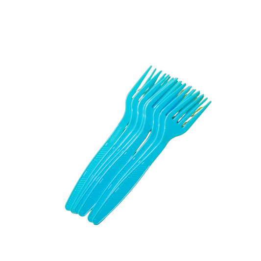 Blue Plastic Forks - 8 Pcs