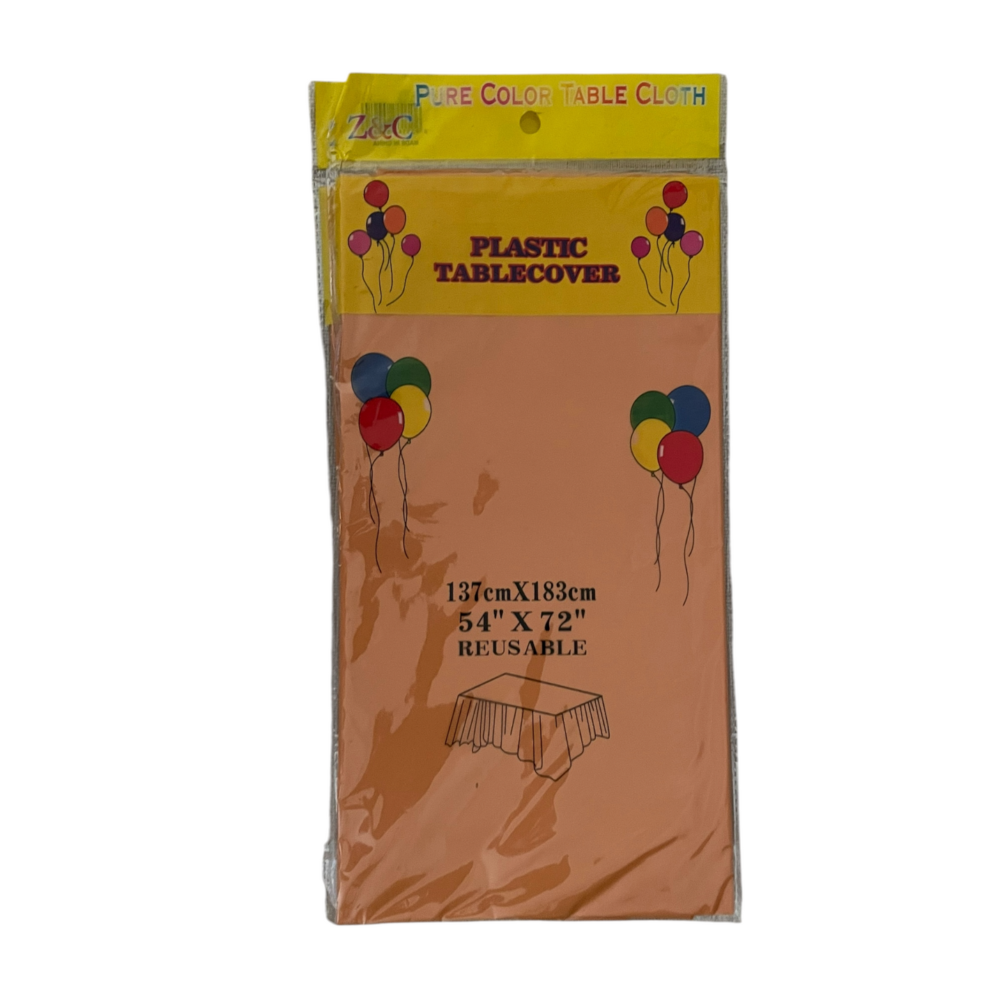 Light Orange Plastic Tablecover - 137*183cm