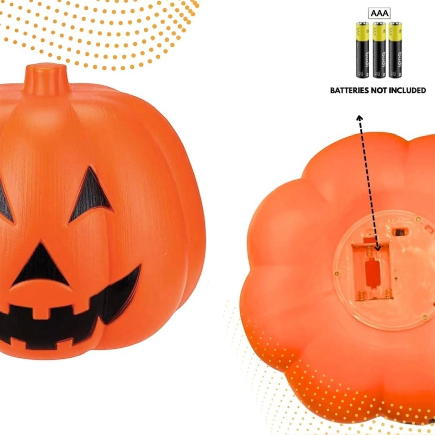 Pumpkin Head With Light - 20 cm
