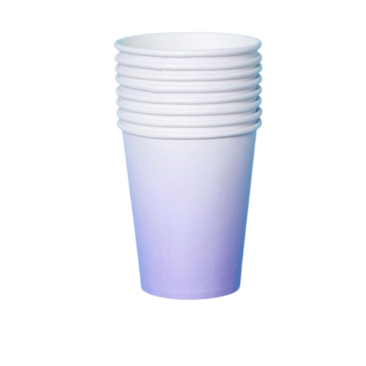 Purple Paper Cups - 8 Pcs