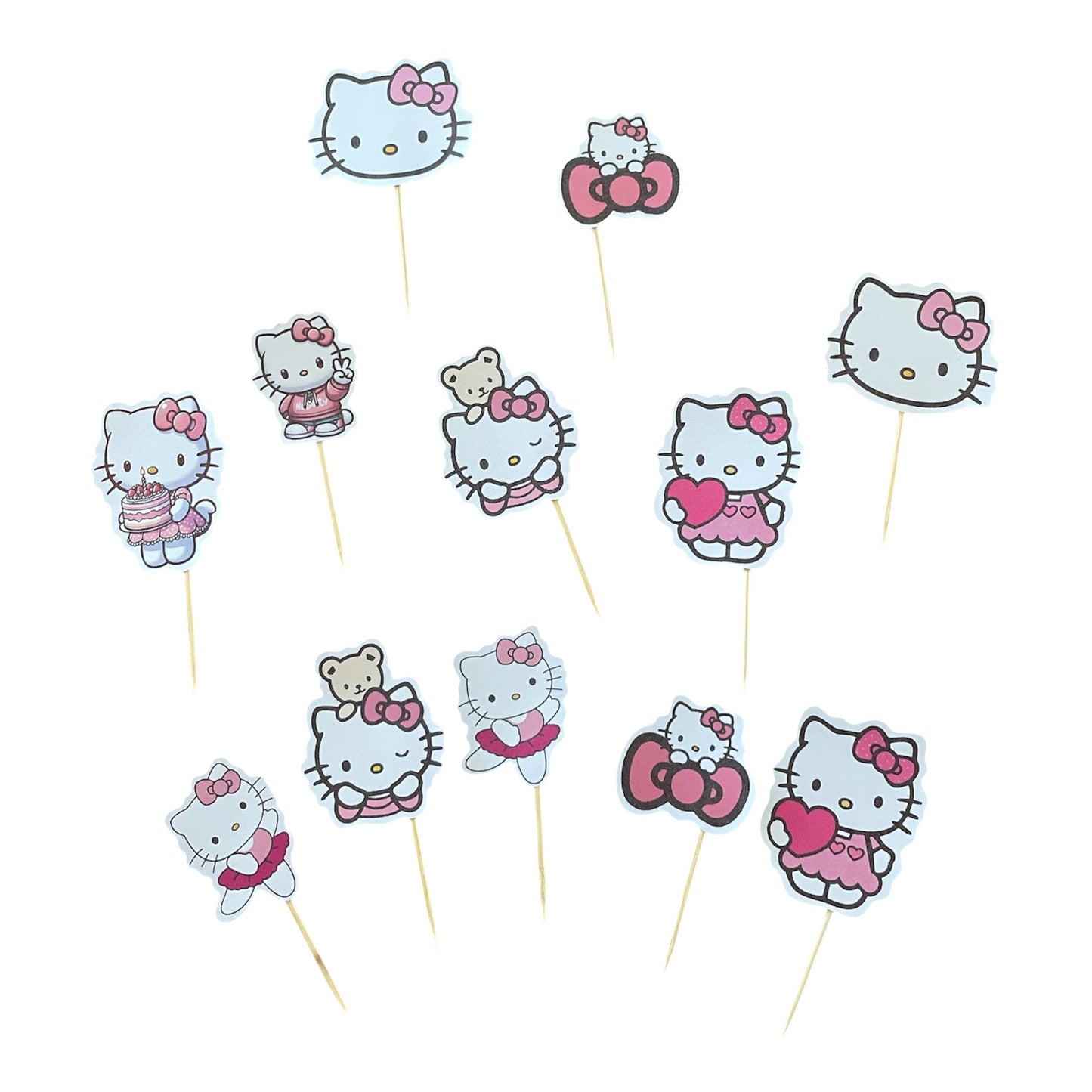 Hello Kitty Cupcake Toppers - 12 Pcs