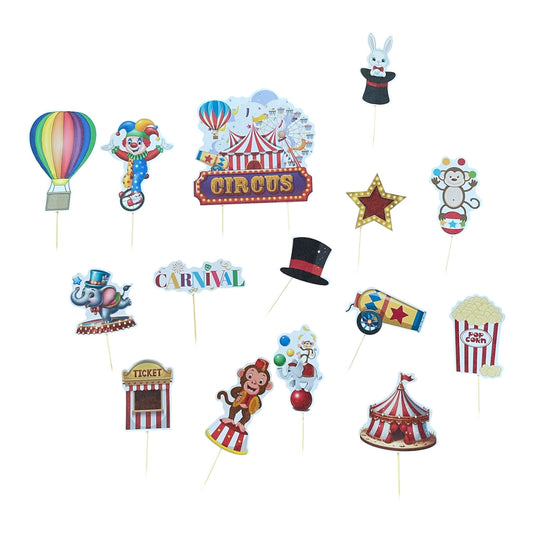 Circus Cake Toppers - 15 Pcs