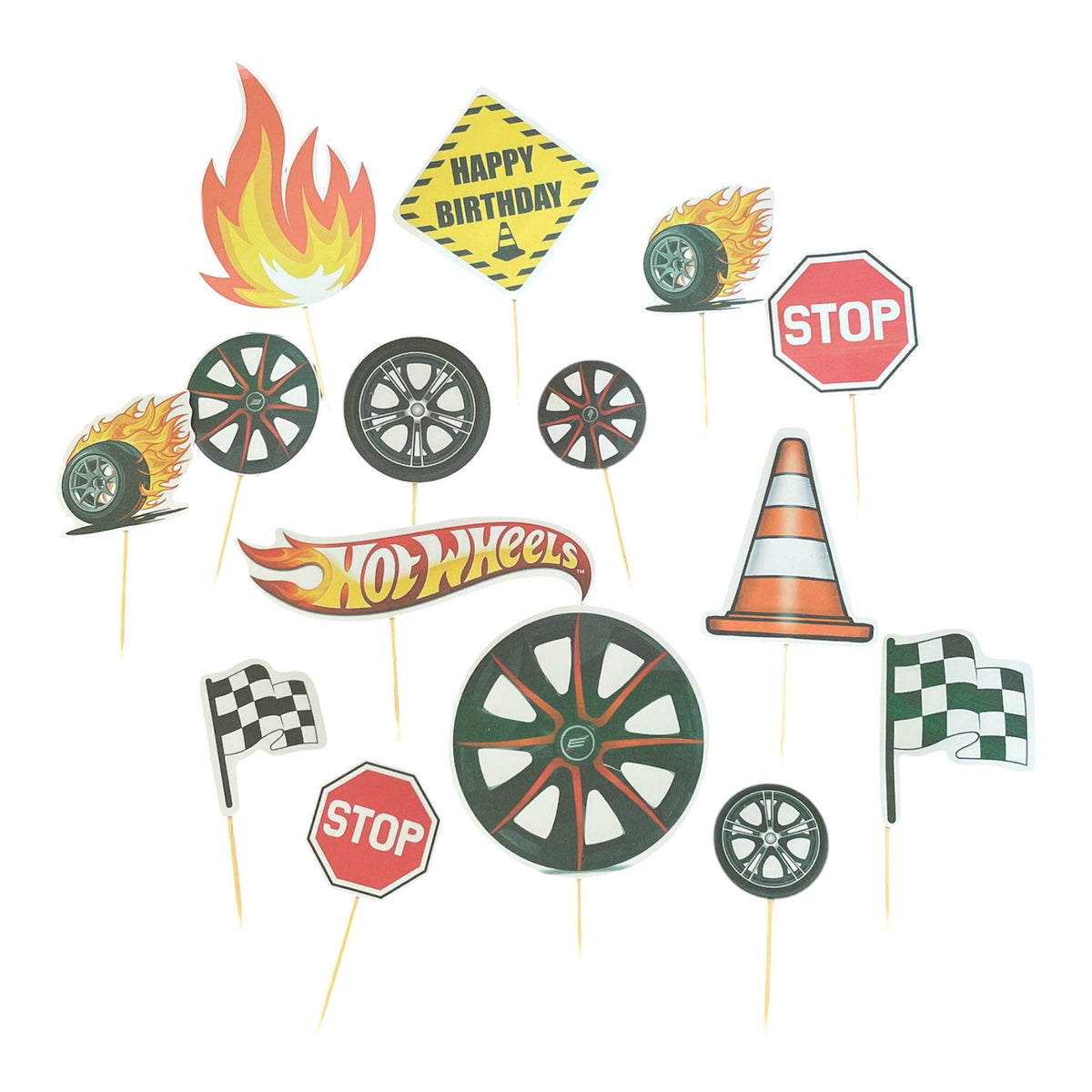 Race Cake Toppers - 15 Pcs