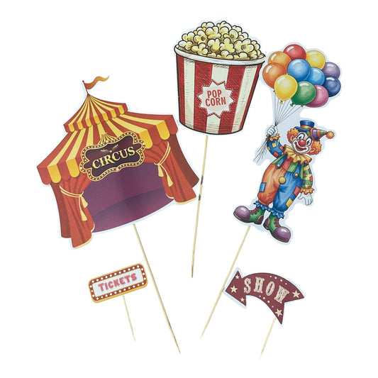 Circus Cake Topper - 5 Pcs