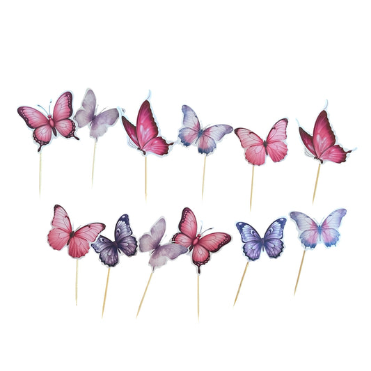 Butterfly Cupcake Toppers - 12 Pcs