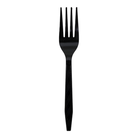Black Plastic Forks - 30 Pcs