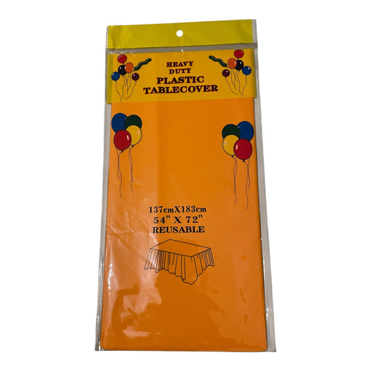 Orange Plastic Tablecover - 137*183cm