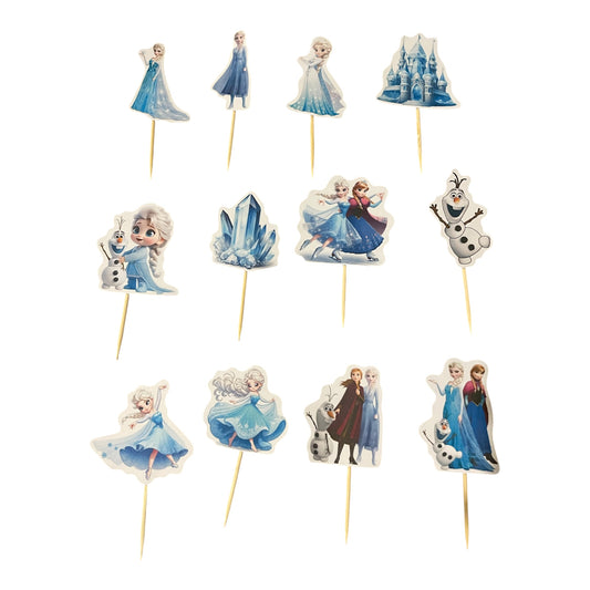 Elsa Cupcake Toppers - 12 Pcs
