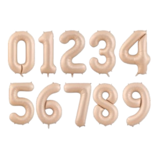 32 Inch Beige Foil Number Balloon