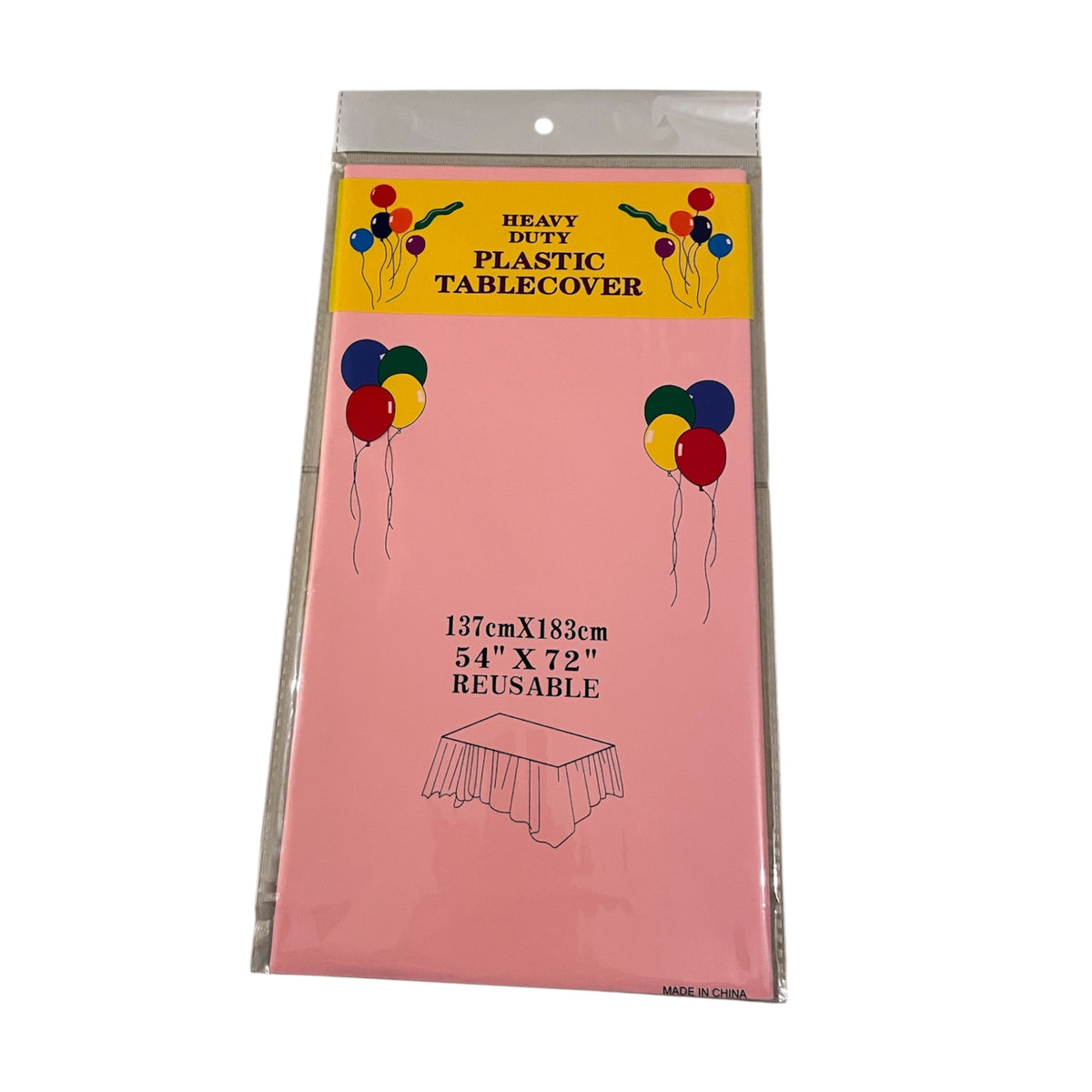 Light Pink Plastic Tablecover - 137*183cm