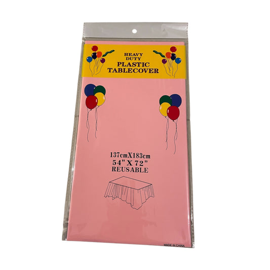 Light Pink Plastic Tablecover - 137*183cm