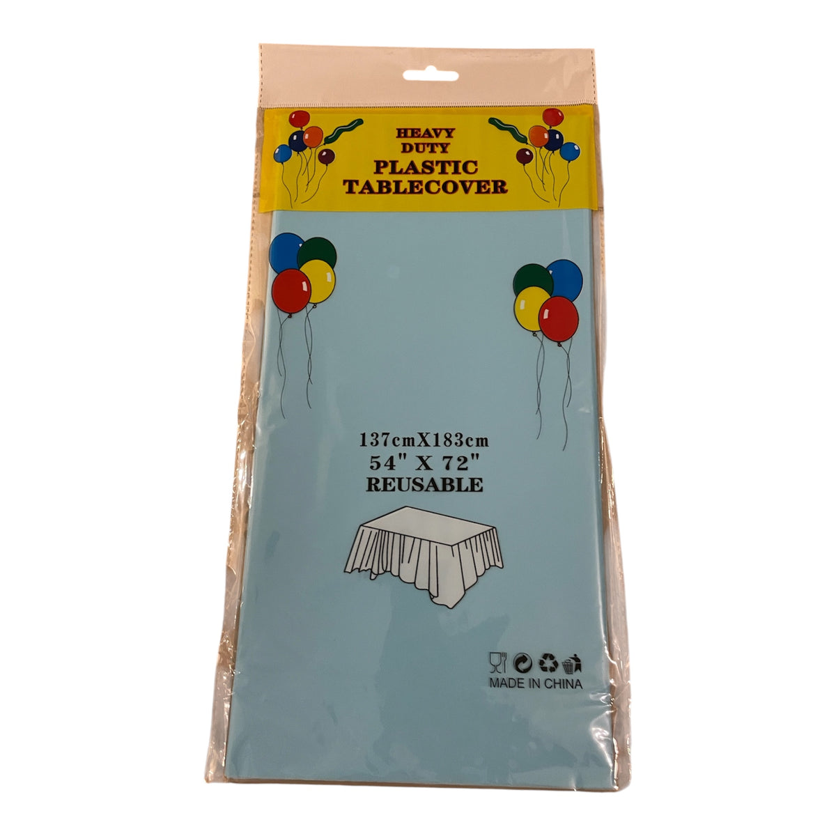 Light Blue Plastic Tablecover - 137*183cm