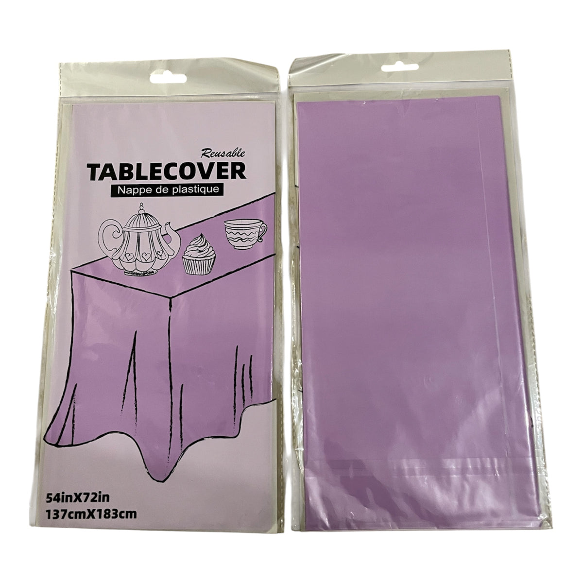 Light Purple Plastic Tablecover - 137*183cm