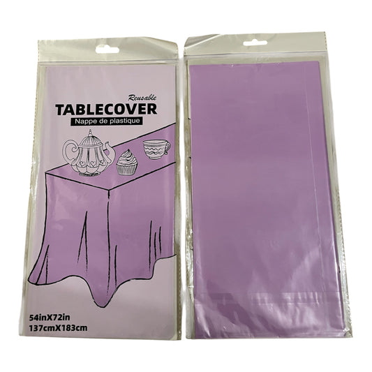Light Purple Plastic Tablecover - 137*183cm
