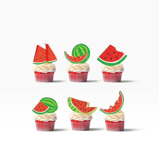 Watermelon Cupcake Toppers - 24 Pcs