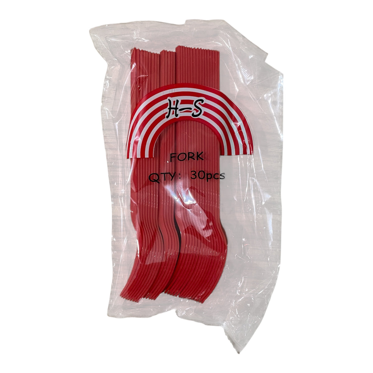 Red Plastic Forks - 30 Pcs