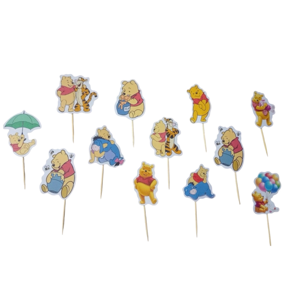Winnie The Pooh Cupcake Toppers - 12 Pcs