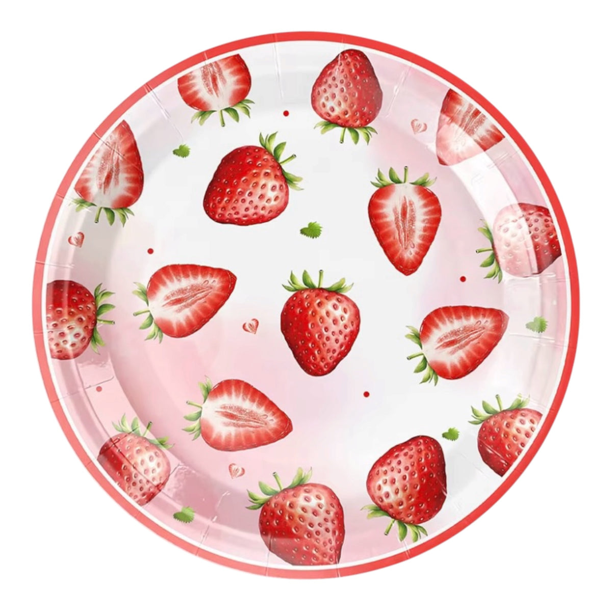 Strawberry Big Plates - 10 Pcs