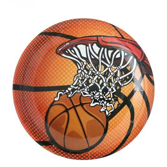 Basketball Big Paper Plates - 10 Pcs