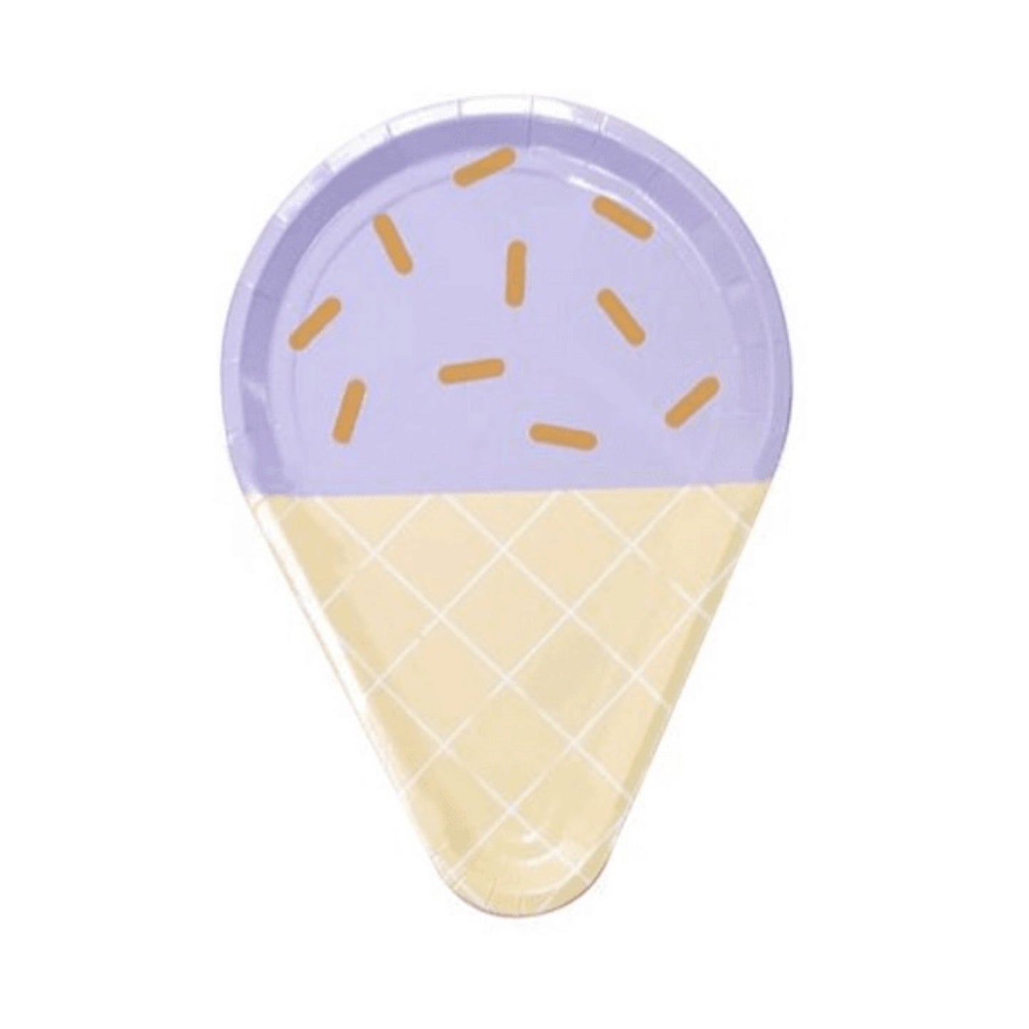 Purple Ice Cream Paper Plates - 8 Pcs