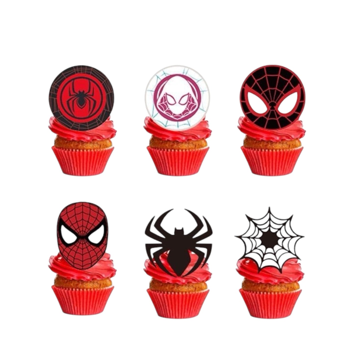Spiderman Cupcake Toppers - 24 Pcs