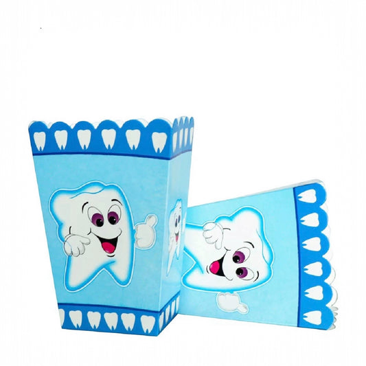 Blue First Tooth Popcorn Box