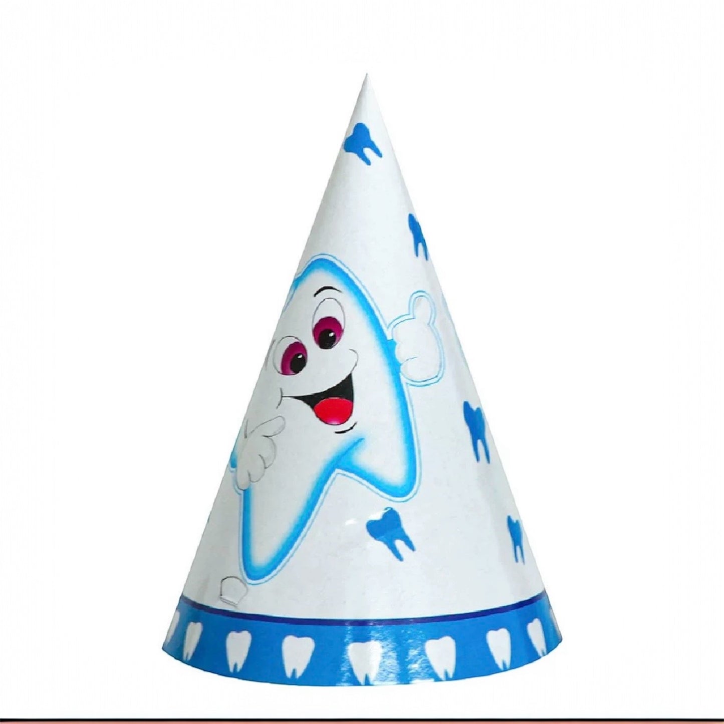 Blue First Tooth Hats - 6 Pcs