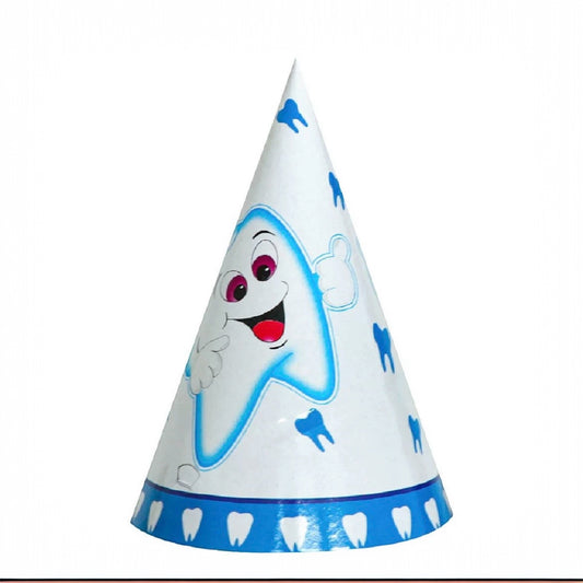 Blue First Tooth Hats - 6 Pcs