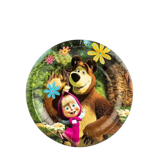 Masha And The Bear Small Plates - 10 Pcs