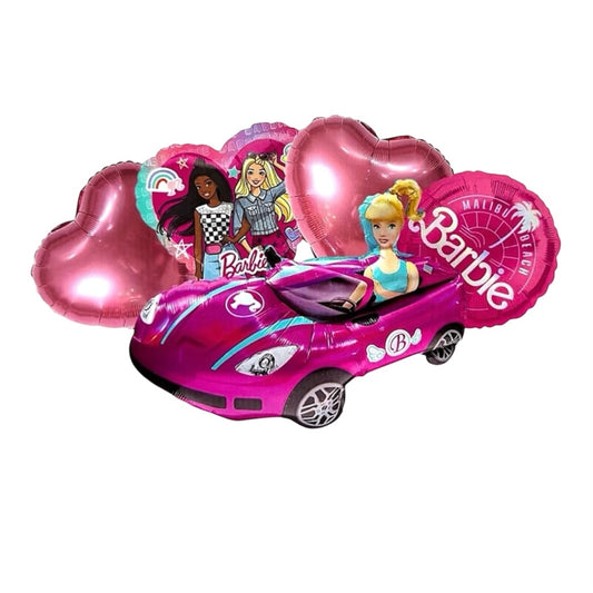 Barbie Car 5 Pcs Foil Balloons