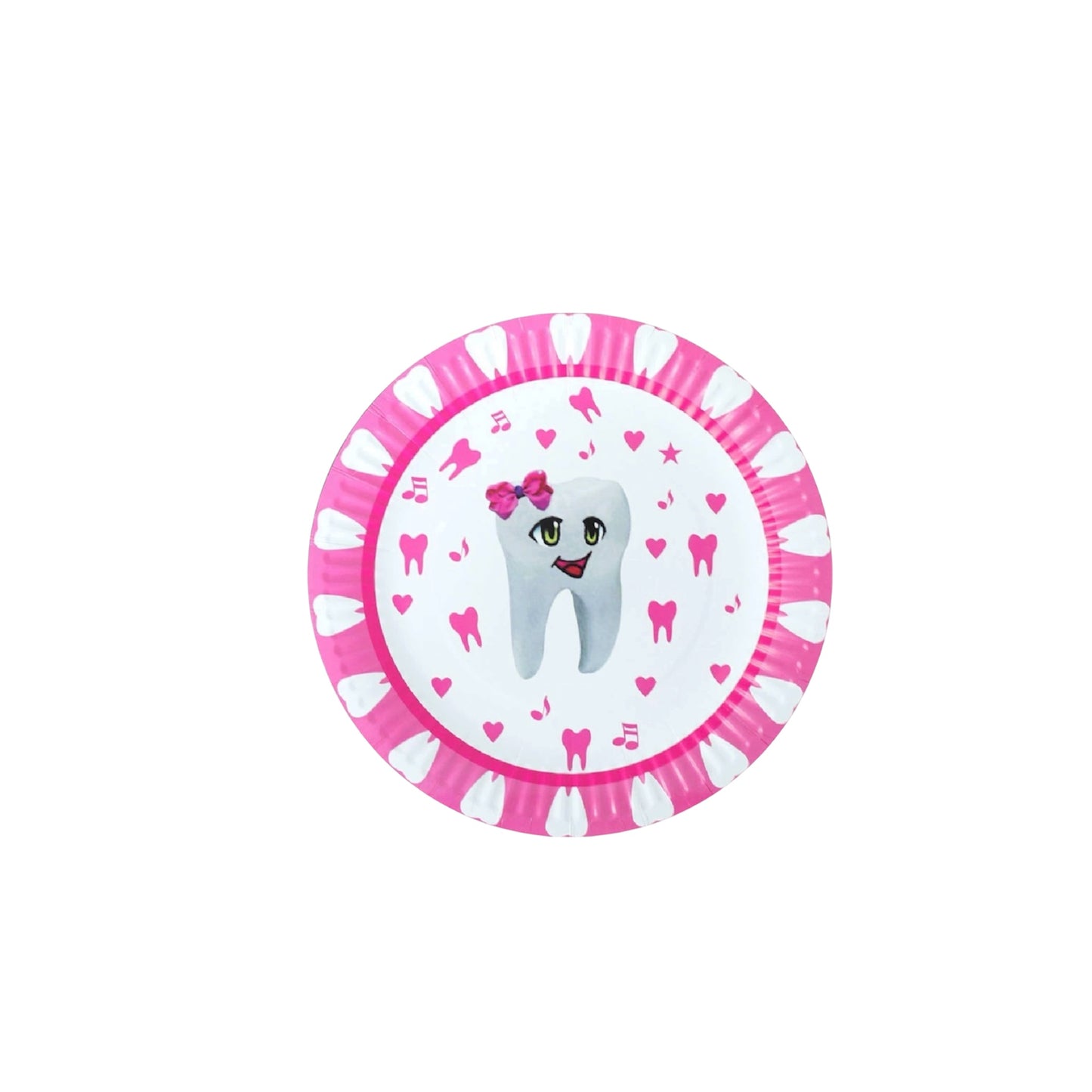 Pink First Tooth Small Plates - 10 Pcs