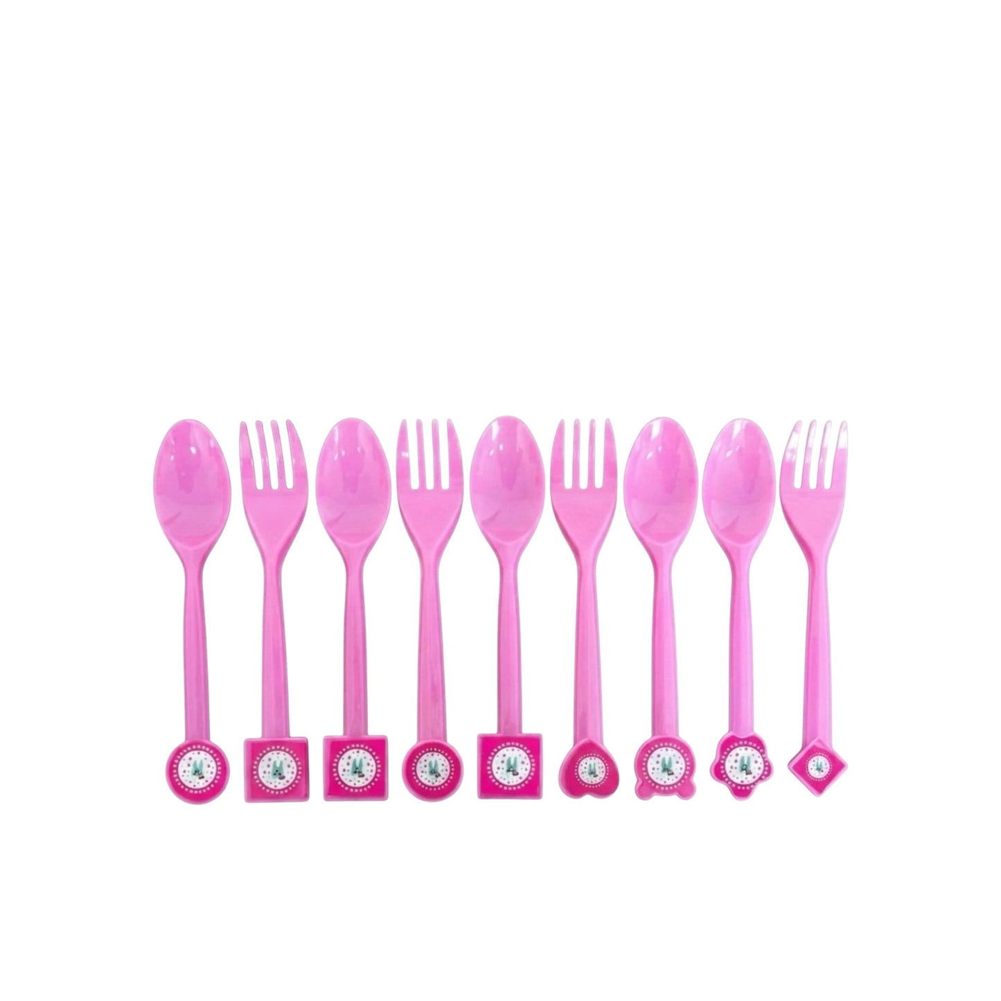 Pink First Tooth Cutlery Set - 10 spoon - 10 forks