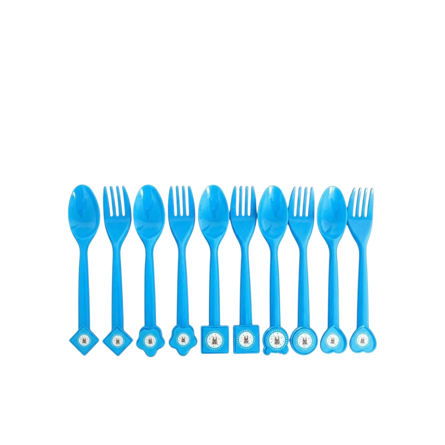 Blue First Tooth Cutlery Set - 10 spoon - 10 forks