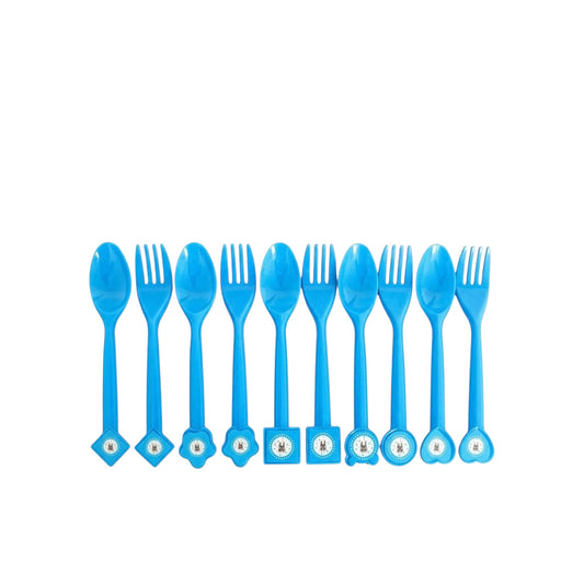 Blue First Tooth Cutlery Set - 10 spoon - 10 forks