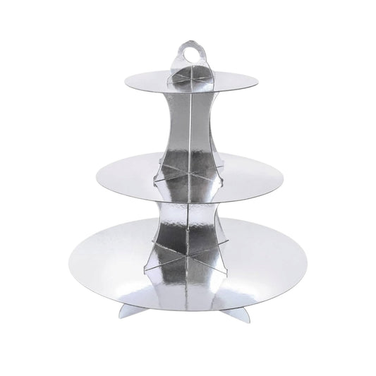 Silver Cupcake Stand - 3 Tiers