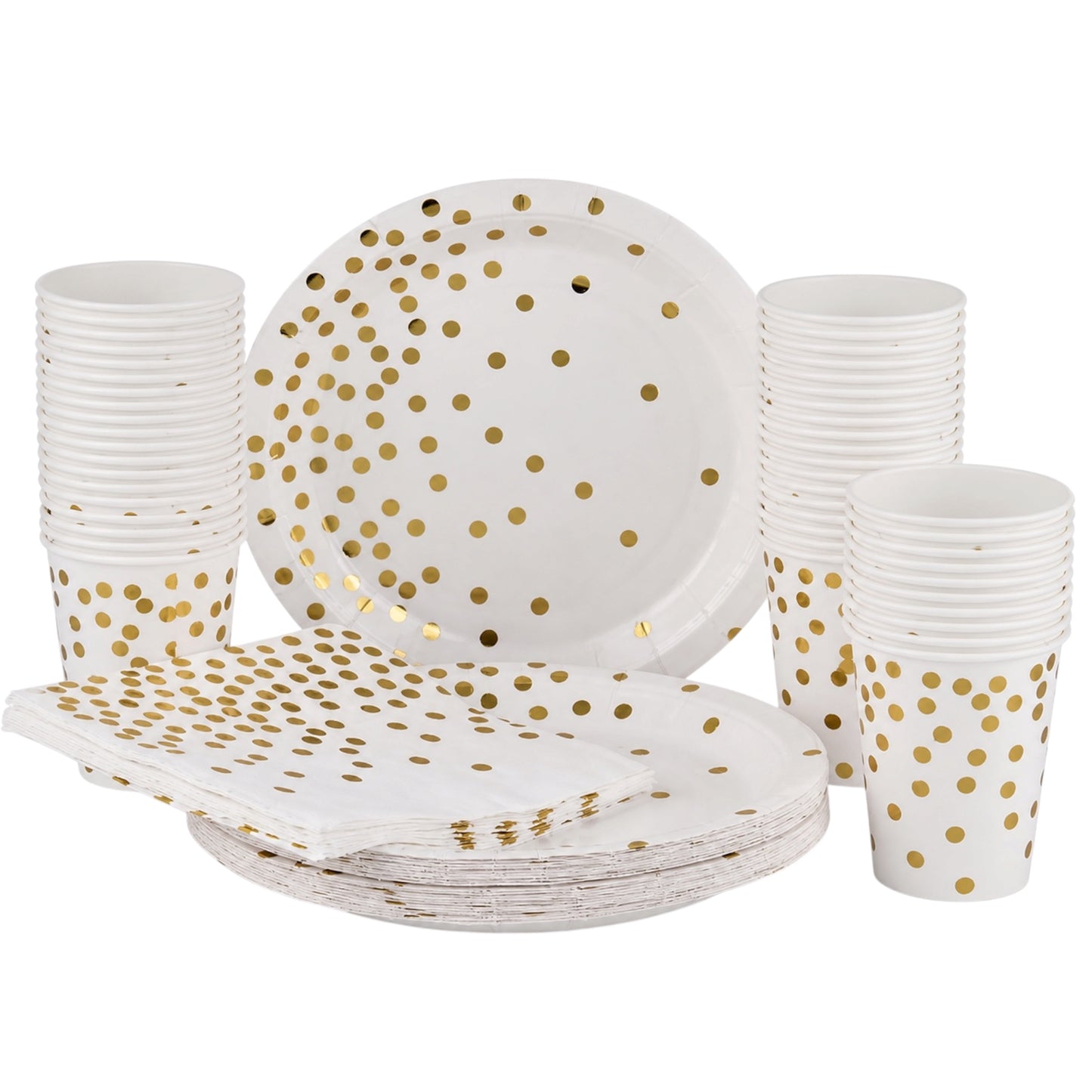 White Dotted Gold Tableware set